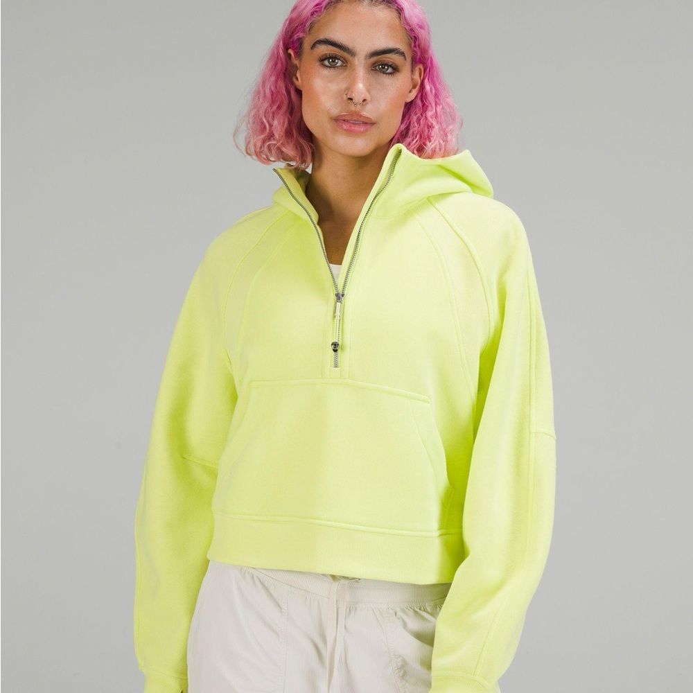 Neon yellow lululemon scuba hoodie